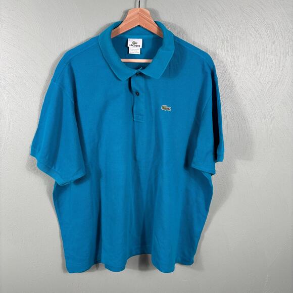 Lacoste Men Size 8 Turqoise Classic Original Fit Short Sleeve Golf Casual Shirt* - Picture 7 of 9